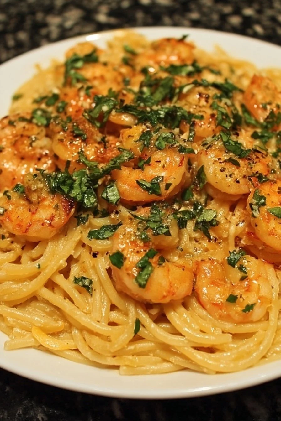 Delicious Bang Bang Shrimp Pasta served in a creamy sauce with shrimp and pasta.