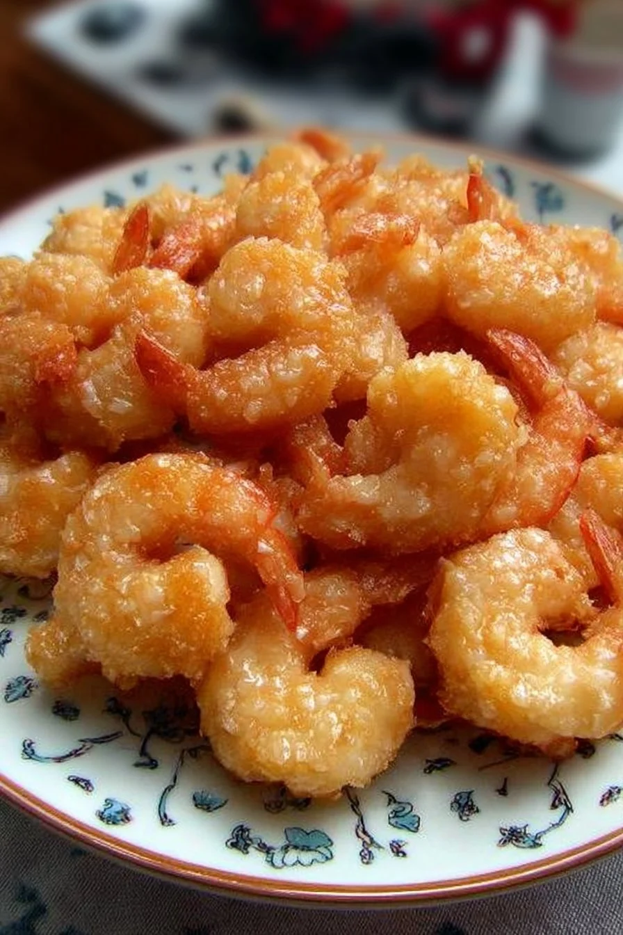 Delicious plate of Chinese Coconut Shrimp with dipping sauce