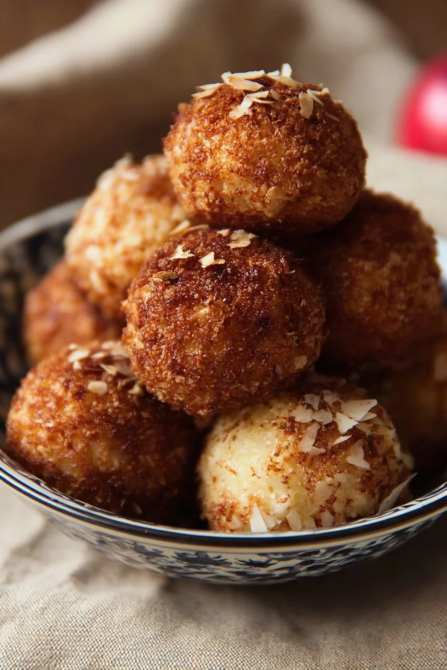 Cinnamon Apple Cottage Cheese Bites served in a bowl, garnished with cinnamon.