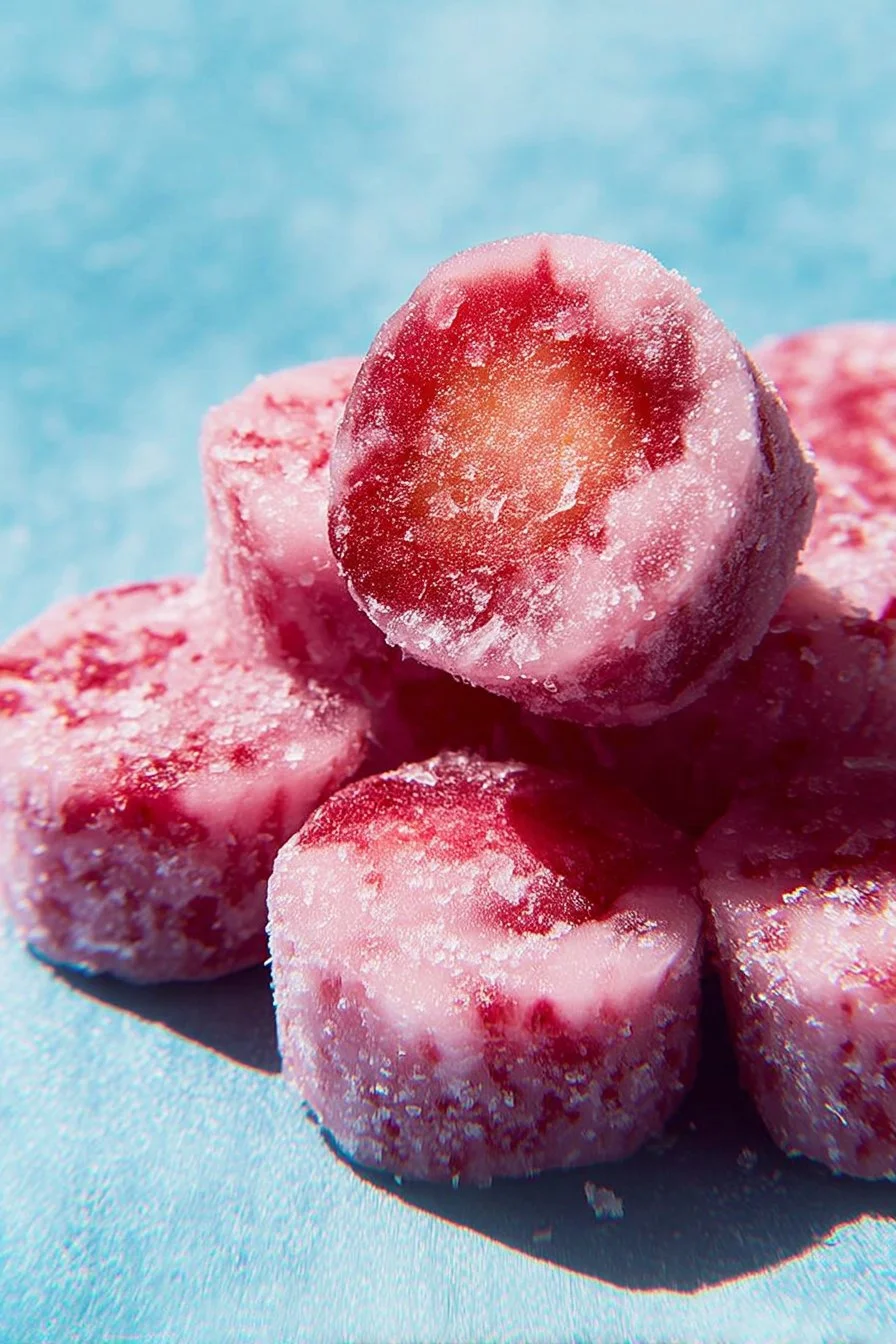 Delicious frozen strawberry yogurt bites for a healthy snack