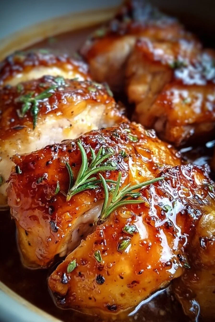 Sweet Baby Ray's Crockpot Chicken in a slow cooker