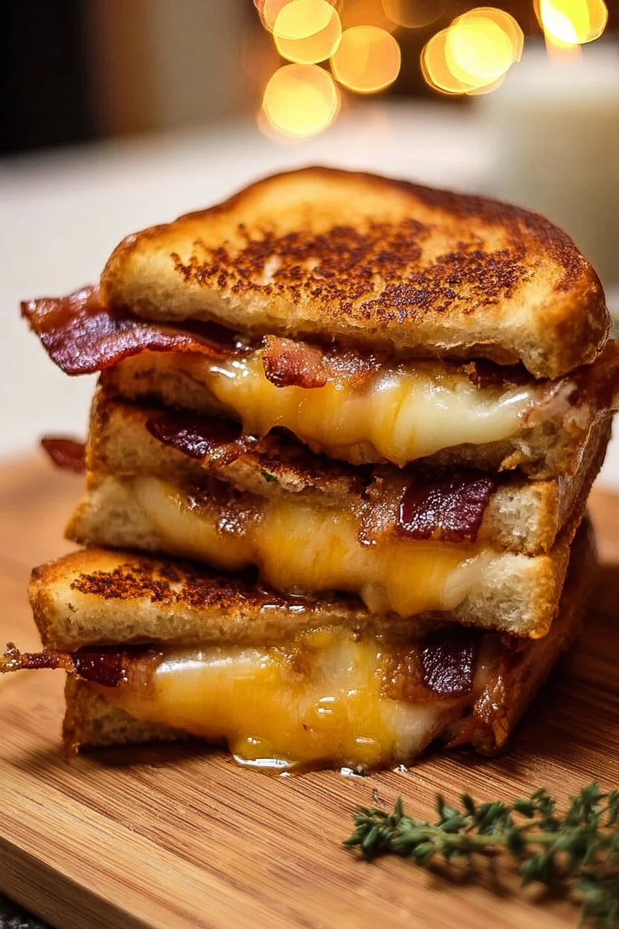 Hot Honey Apple Cheddar Beef Bacon Grilled Cheese 2 Hot Honey Apple Cheddar Beef Bacon Grilled Cheese sandwich