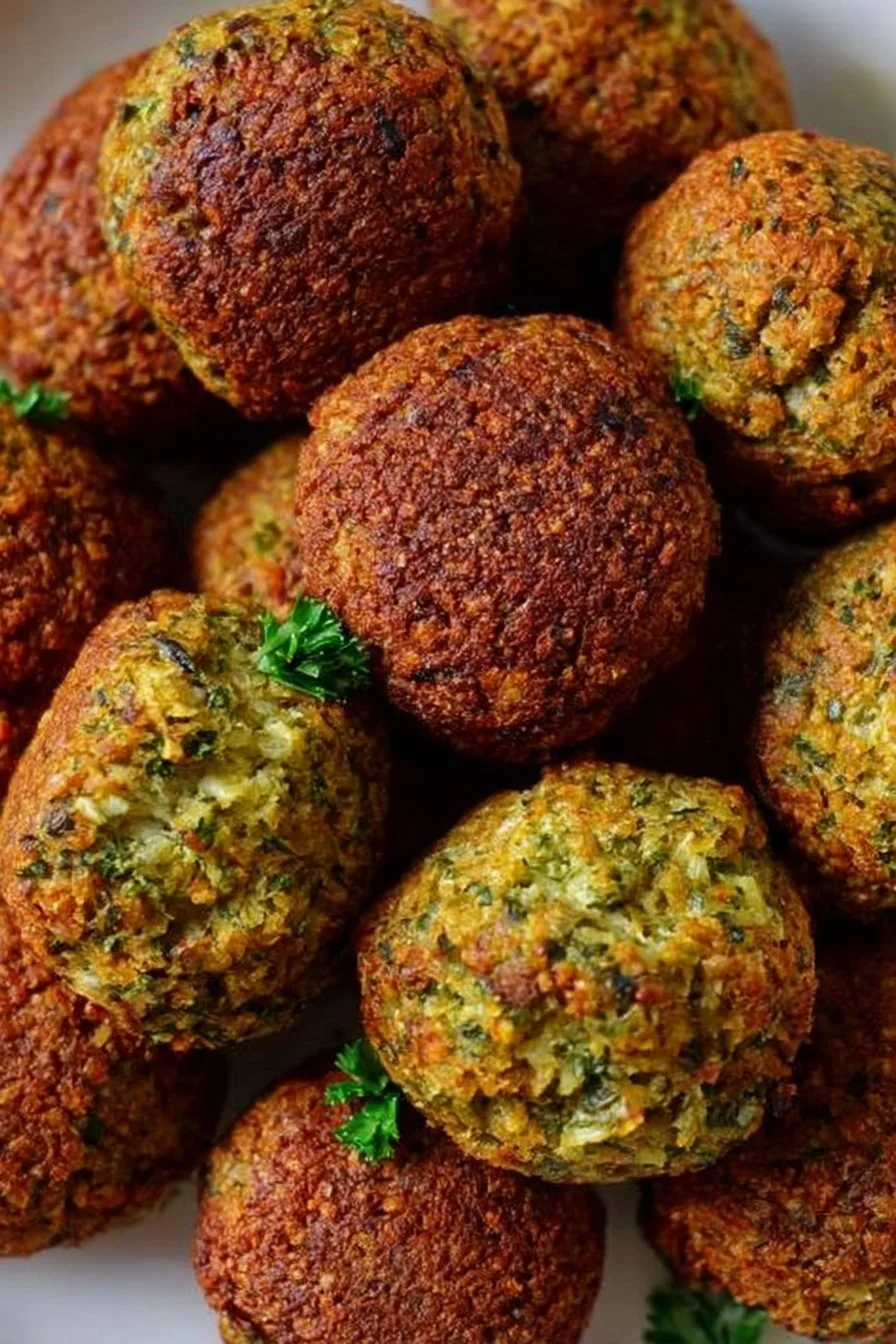 Air Fryer Falafel 2 Delicious air fryer falafel served with pita and salad