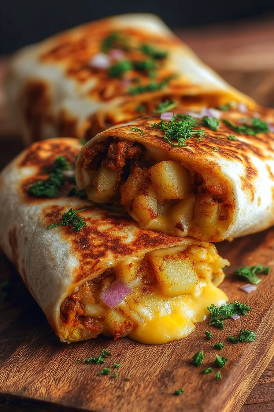 Cheesy Potato Burritos