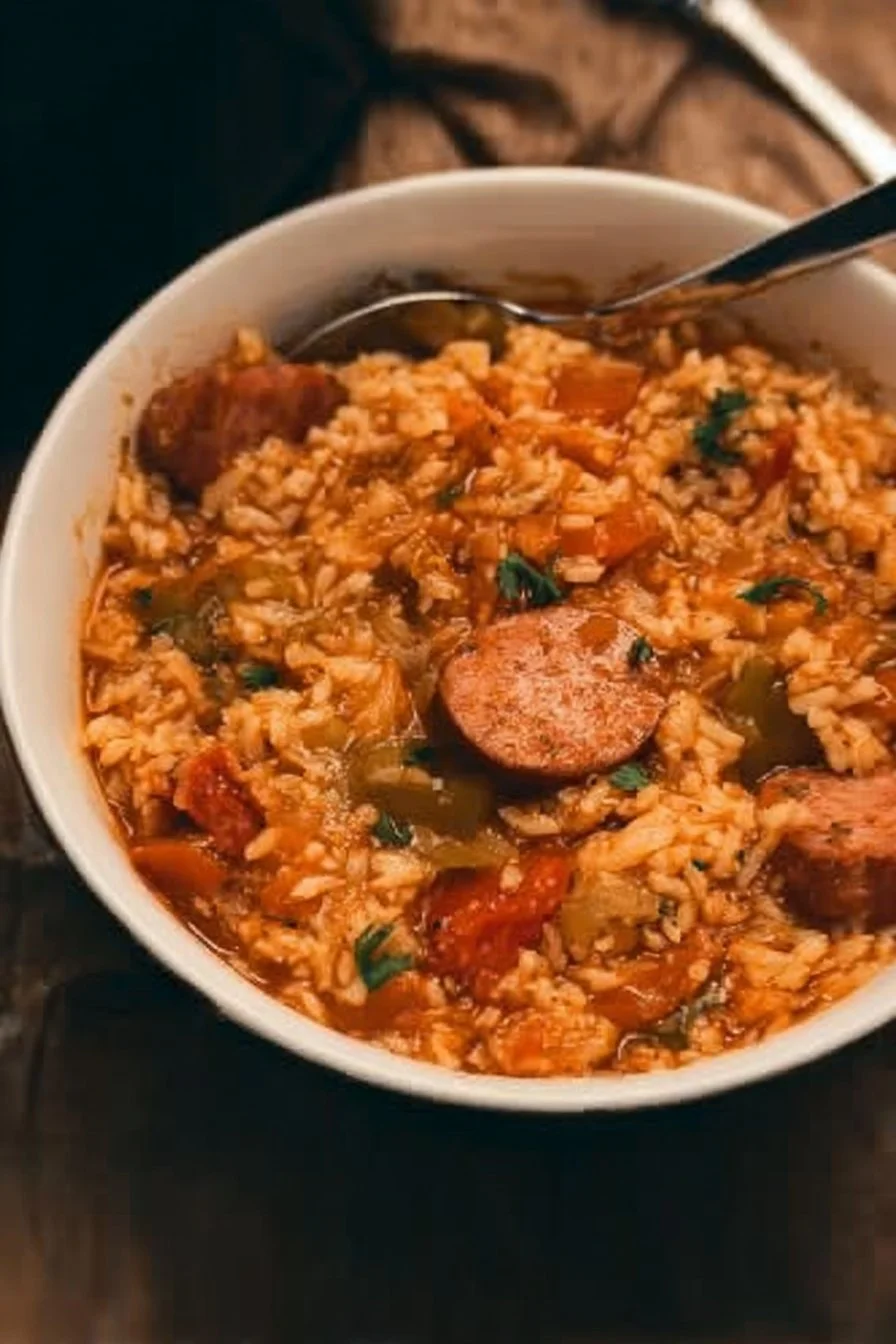 Crock Pot Jambalaya 2 Delicious Crock Pot jambalaya with shrimp, sausage, and spices