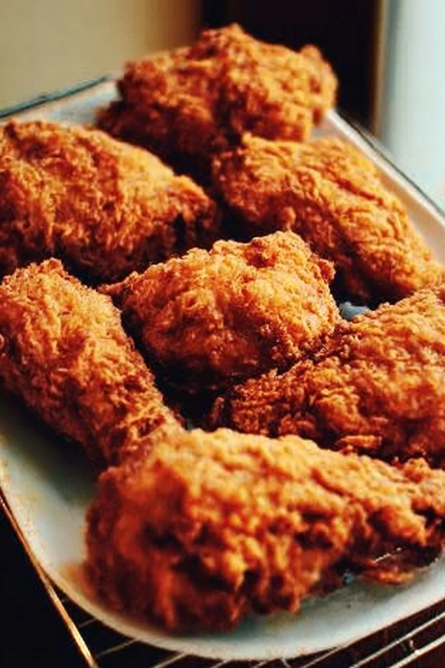 Deliciously crispy fried chicken served hot and golden brown