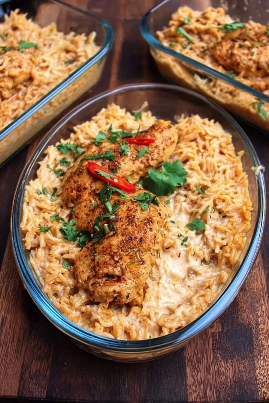 High Protein Creamy Cajun Chicken &amp; Rice