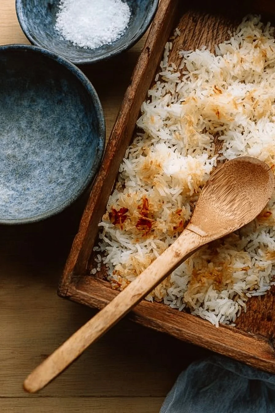 Delicious homemade crispy rice served in a bowl