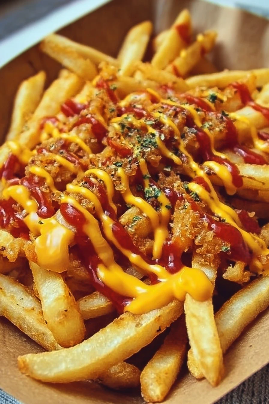 In-N-Out Imitation Animal Style Fries 2 Homemade Animal Style Fries inspired by In-N-Out recipe