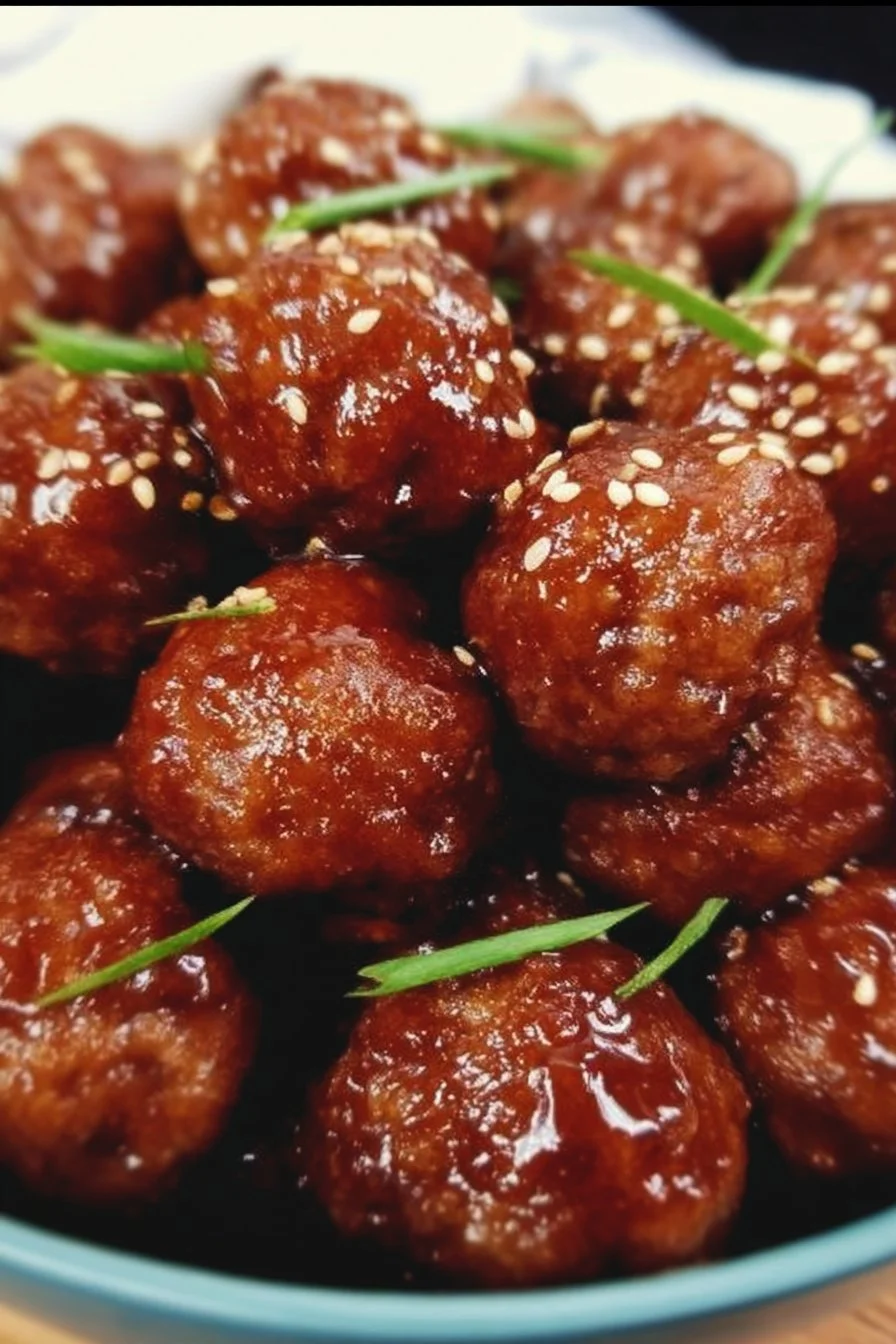 Slow Cooker Honey Garlic Meatballs 2 Slow cooker honey garlic meatballs served on a plate with sauce