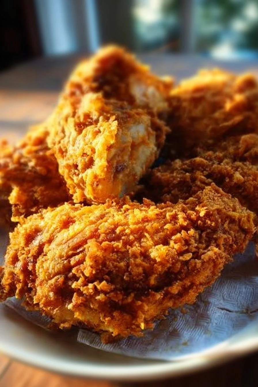 Southern Fried Chicken 2 Delicious Southern fried chicken served on a platter