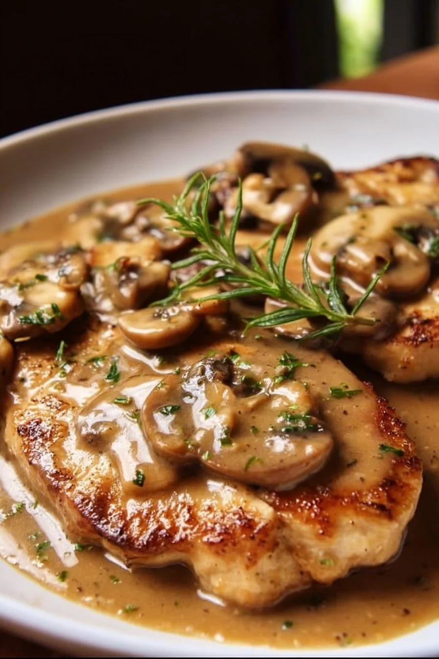 Chicken Marsala 2 Delicious Chicken Marsala topped with mushrooms in a savory sauce