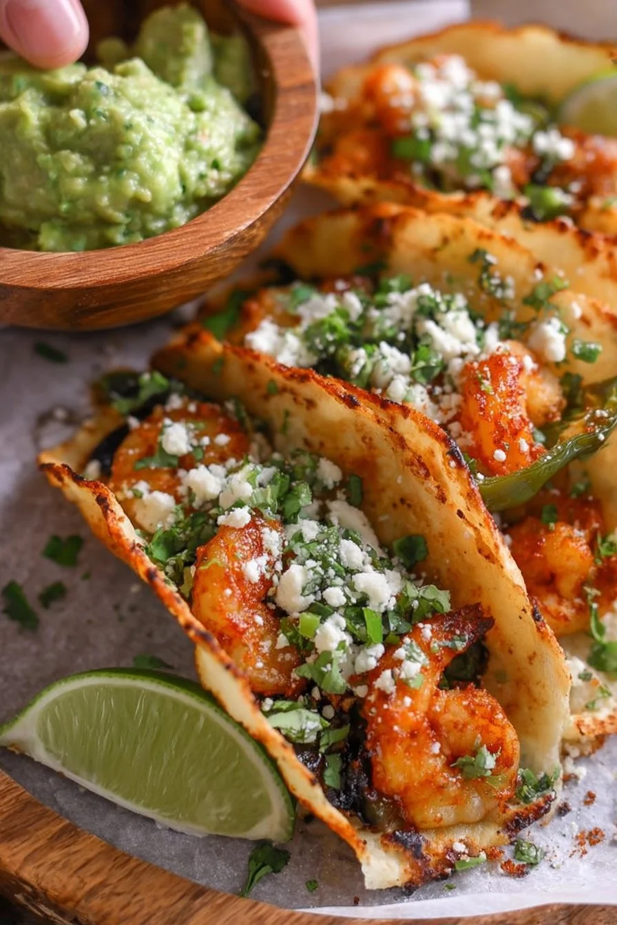 Crispy Shrimp &amp; Poblano Tacos