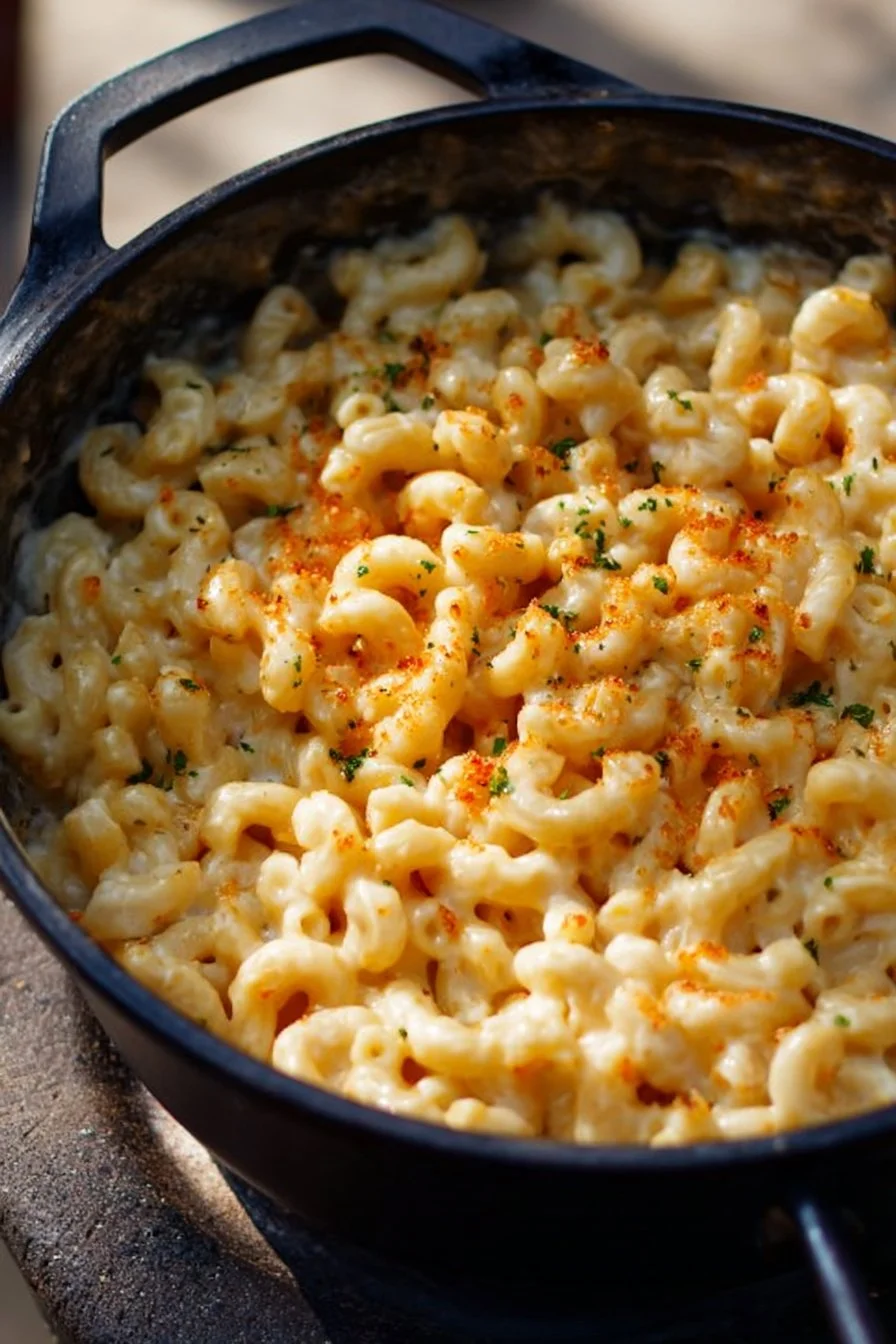 Dutch Oven Mac and Cheese 2 Creamy Dutch Oven Mac and Cheese topped with golden breadcrumbs