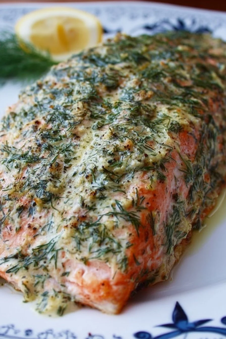 Garlicky Dill Baked Salmon 2 Garlicky Dill Baked Salmon recipe with fresh ingredients and vibrant flavors