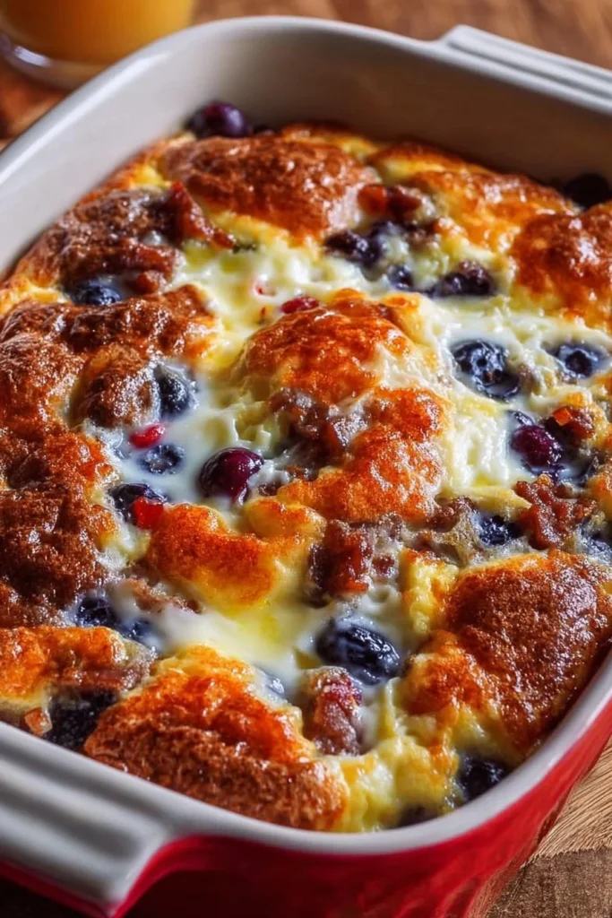 High-protein breakfast bake with eggs, vegetables, and cheese for a nutritious meal