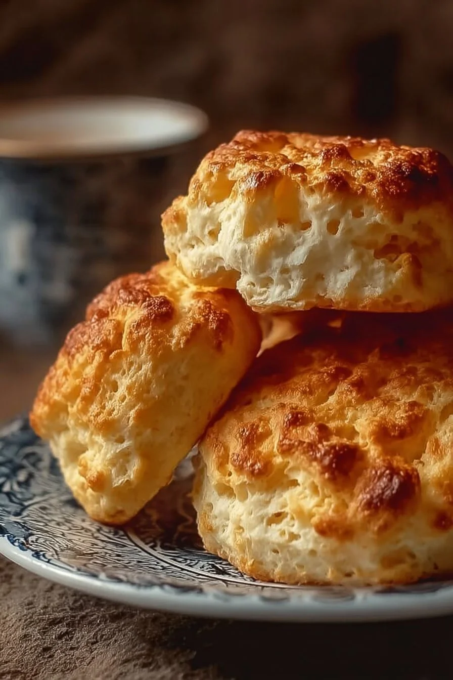 High-protein cottage cheese biscuits fresh out of the oven on a plate