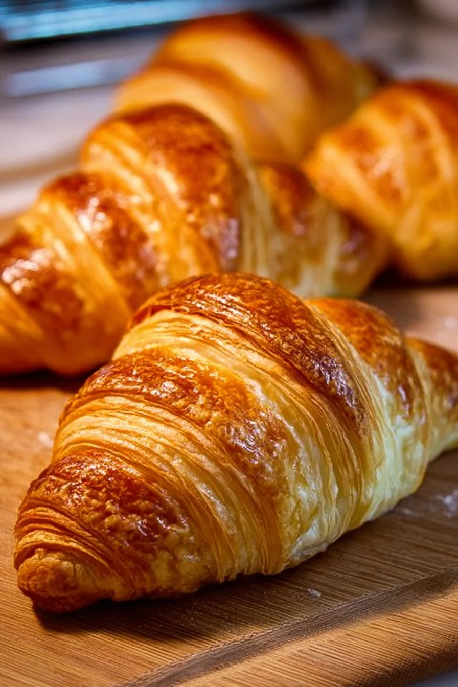 Homemade Croissants 2 Freshly baked homemade croissants on a table