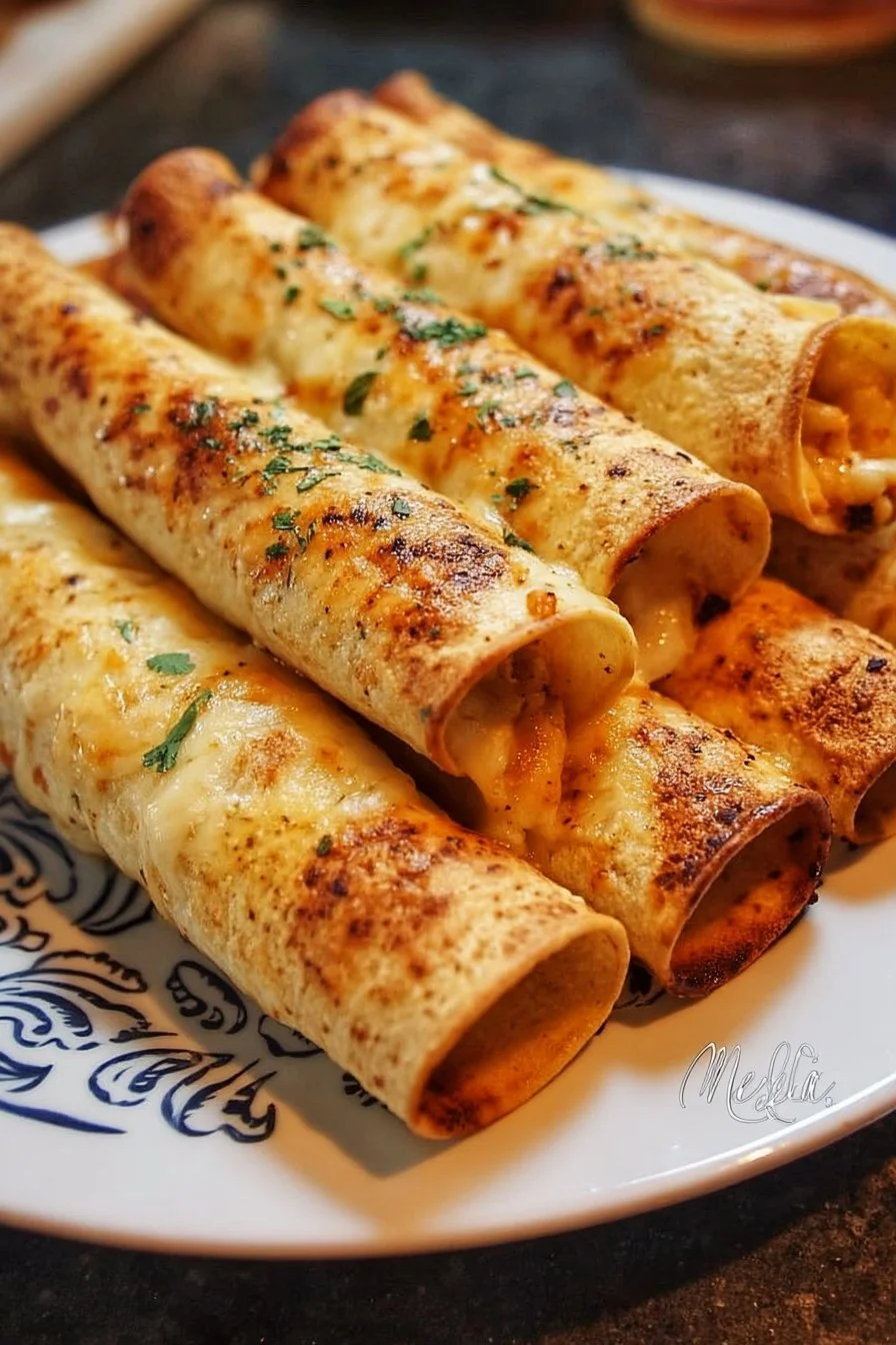 Delicious homemade taquitos served with salsa