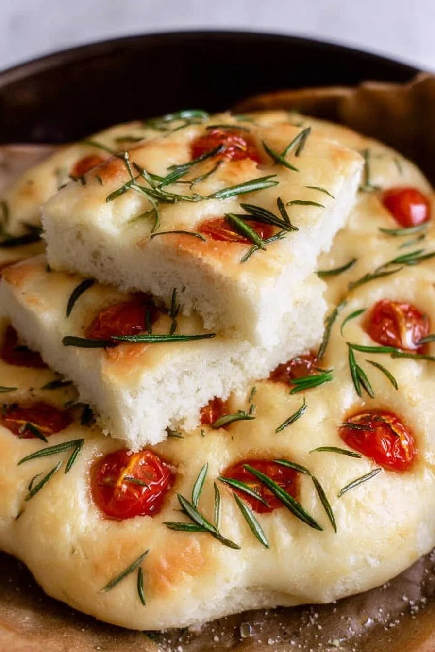 Mini No-Knead Focaccia bread with herbs and olive oil