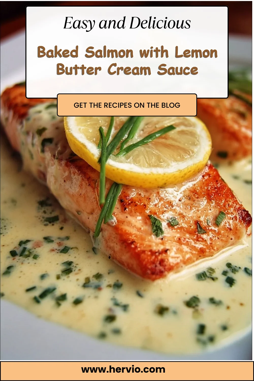 Baked Salmon with Lemon Butter Cream Sauce