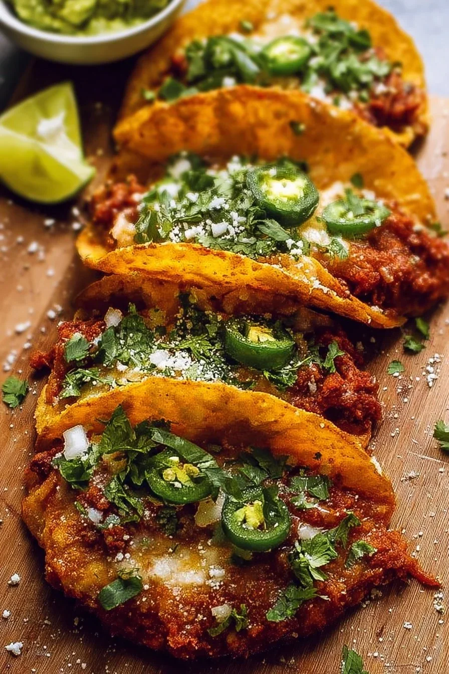 A selection of delicious taco recipes featuring vibrant ingredients and toppings.