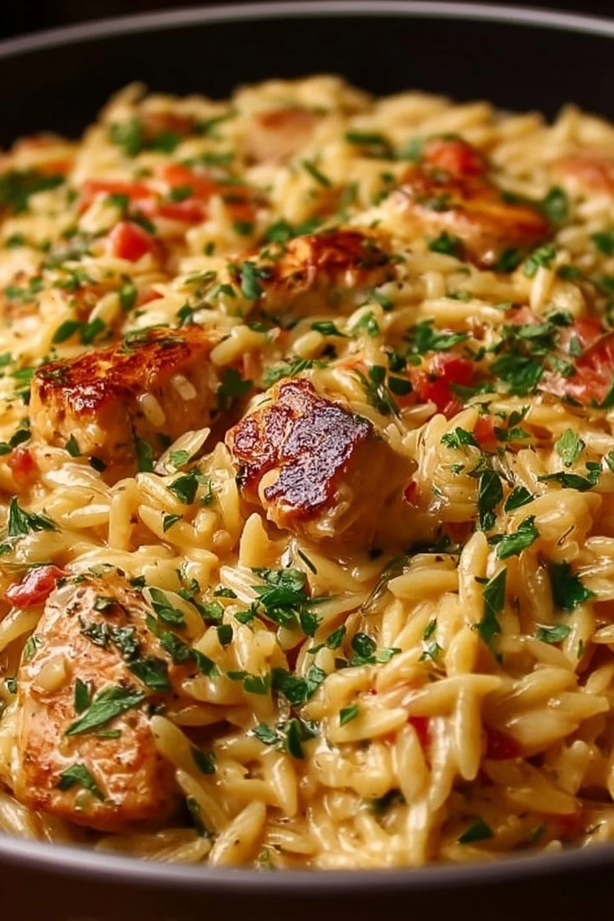 Best One Pot Cajun Chicken Alfredo Orzo