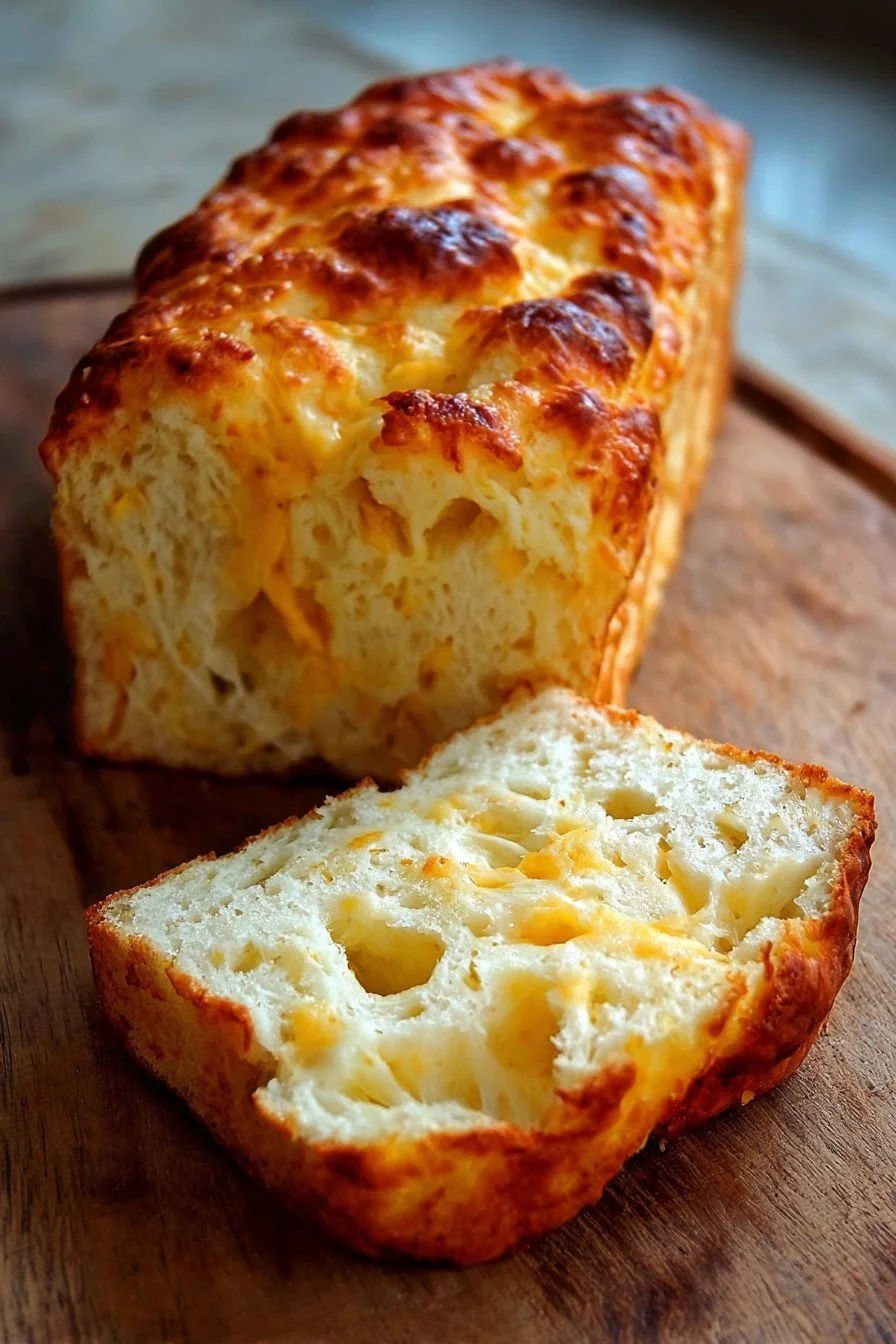 Homemade easy cheese bread fresh out of the oven