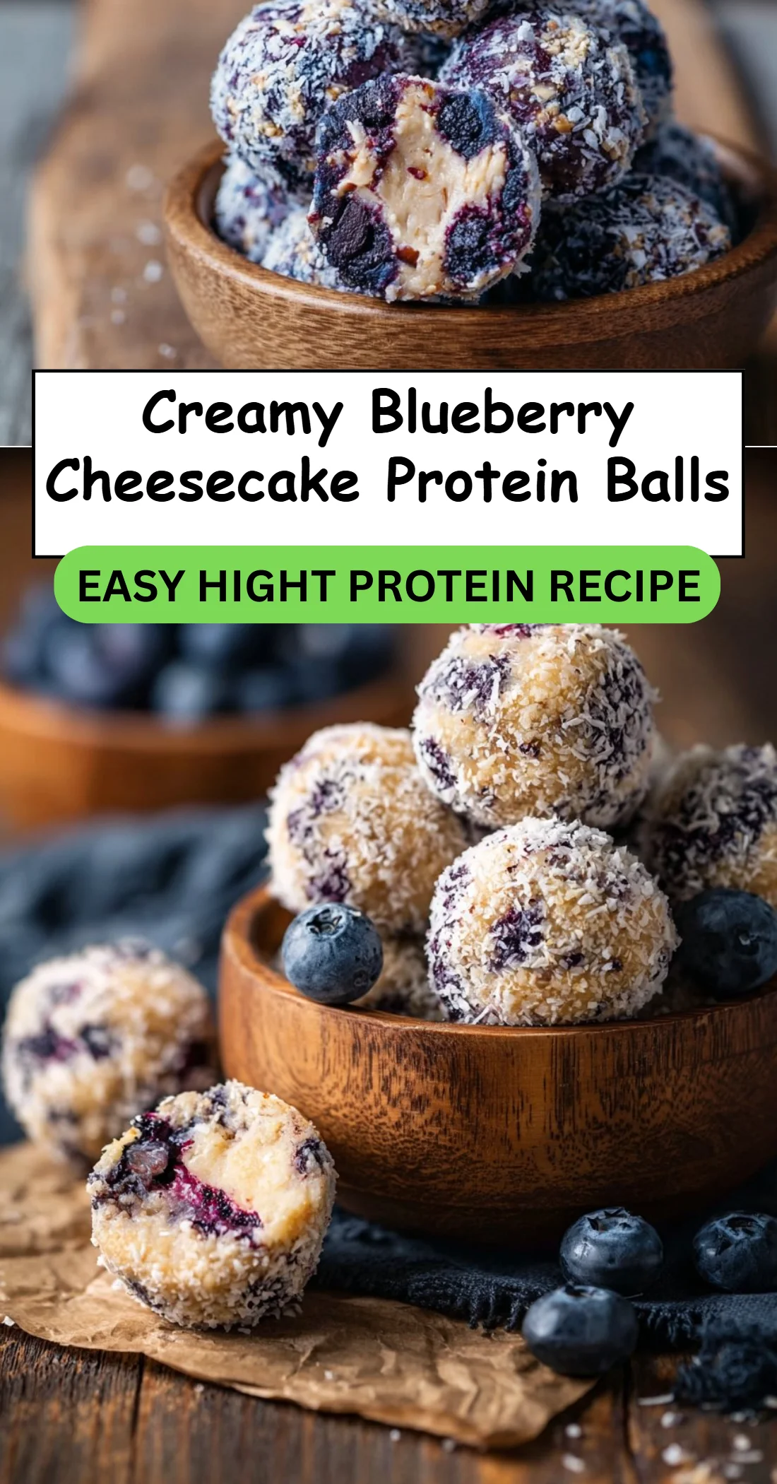 Creamy Blueberry Cheesecake Protein Balls