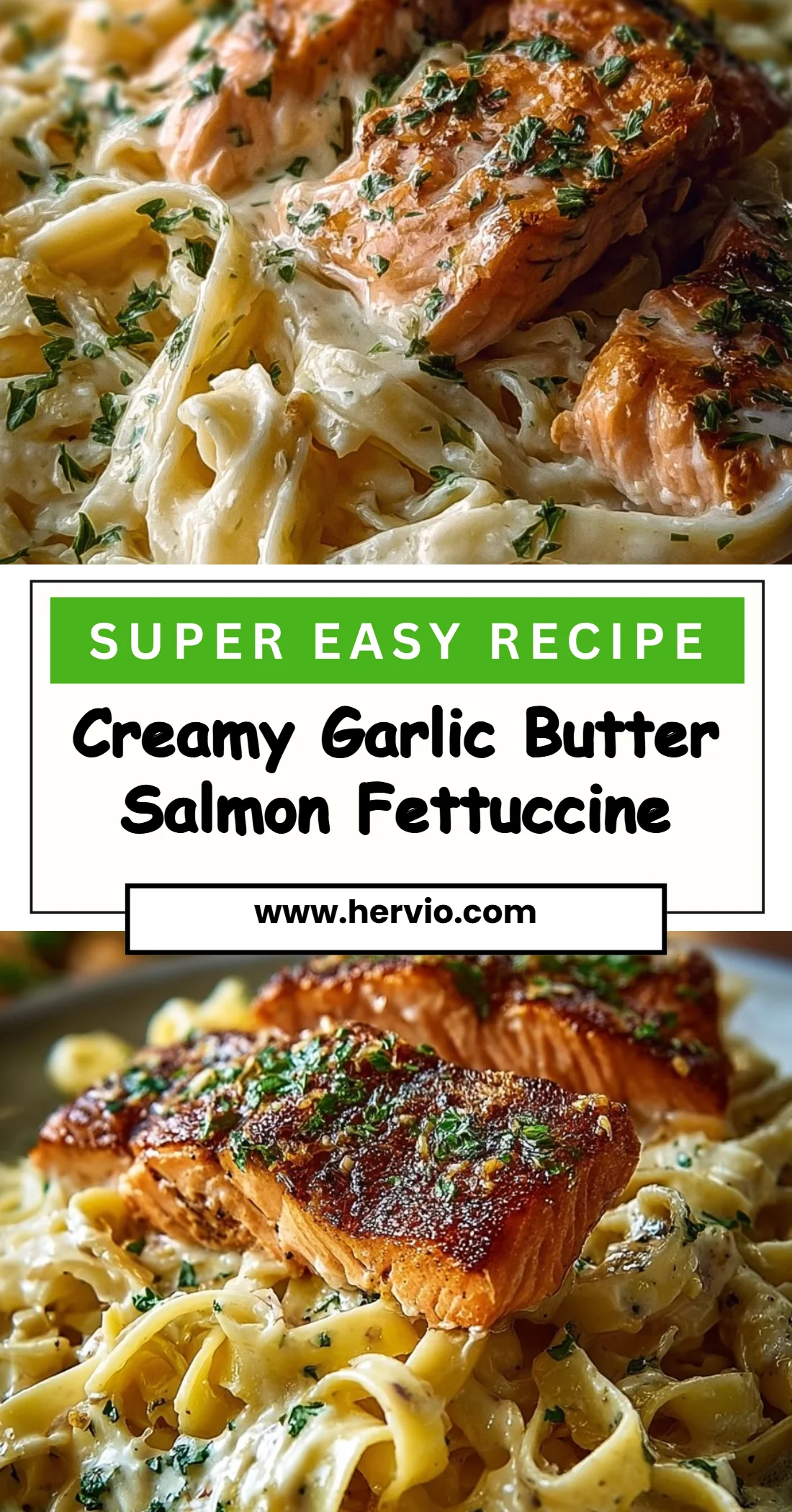 Creamy Garlic Butter Salmon Fettuccine