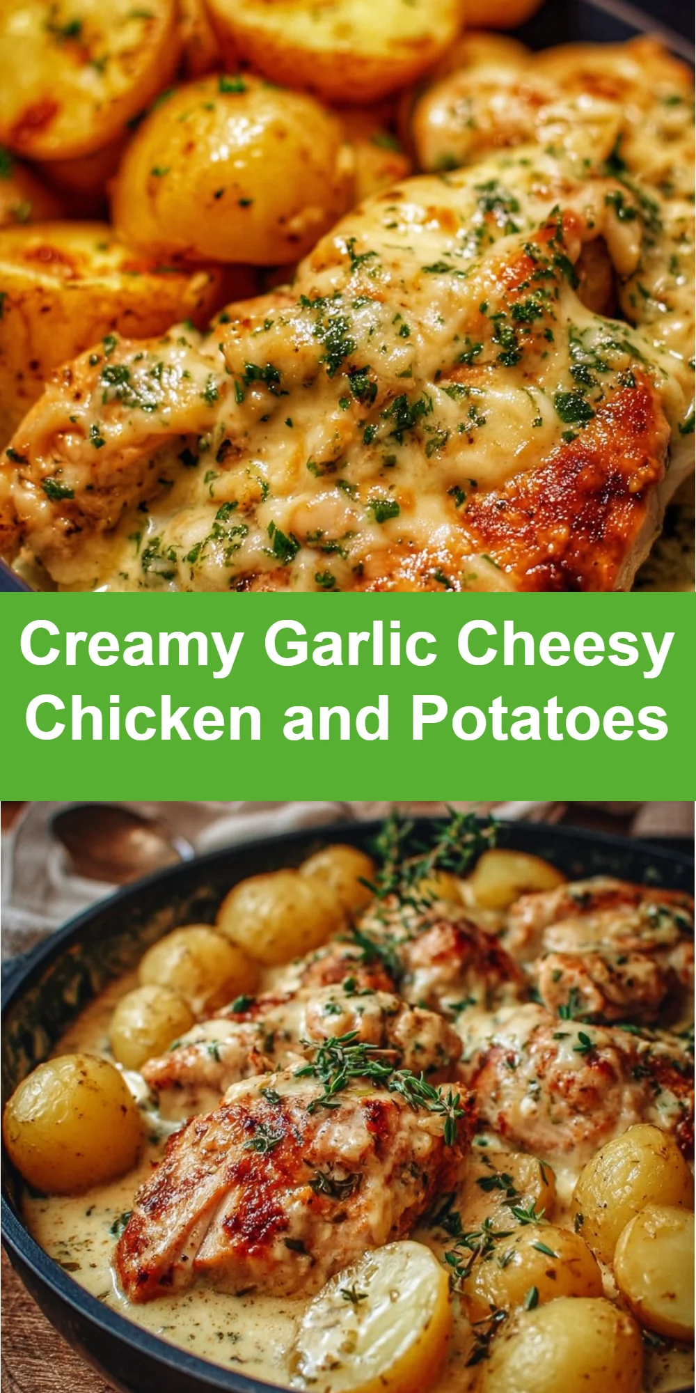 Creamy Garlic Cheesy Chicken and Potatoes