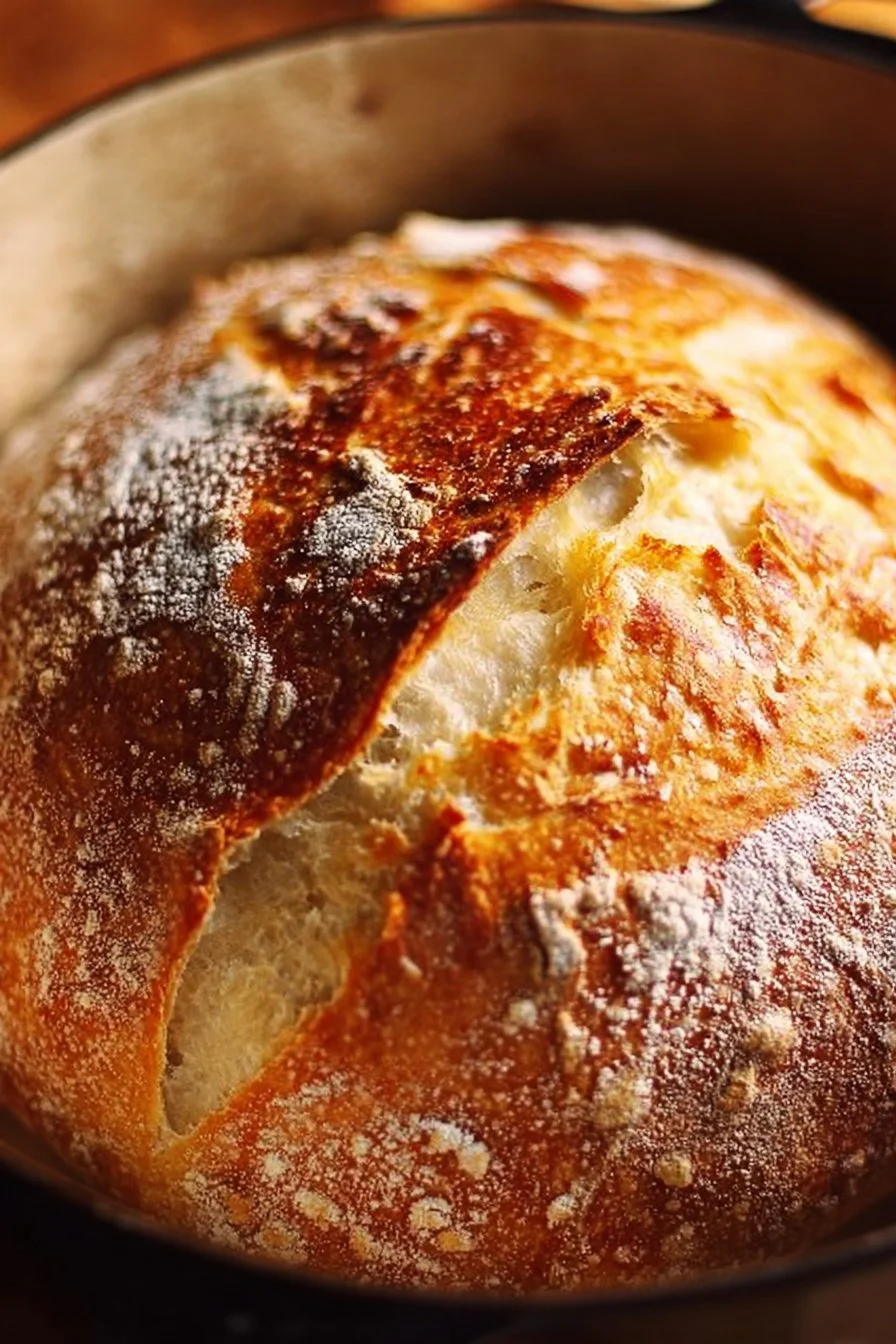 Dutch Oven No Knead Crusty Bread