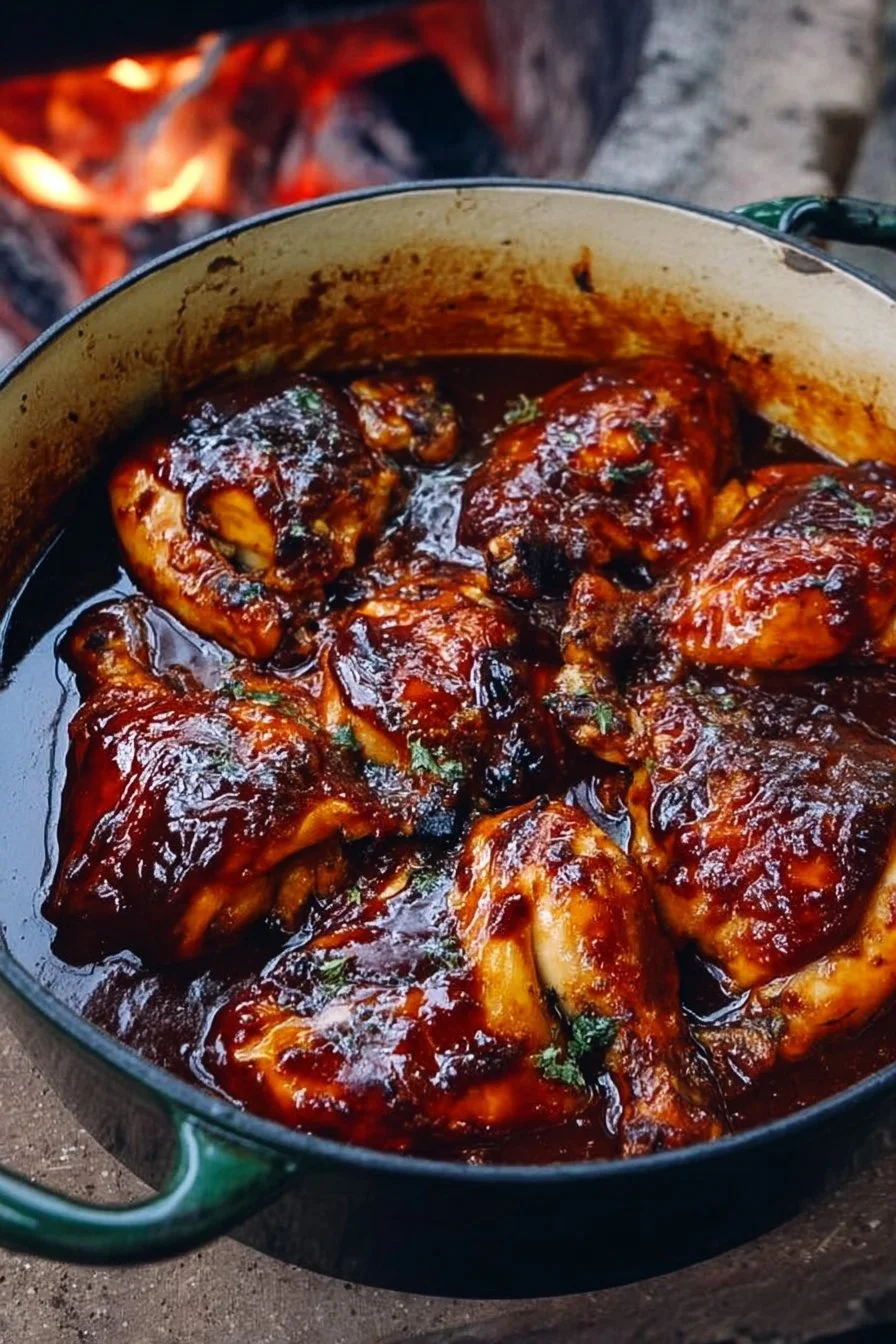 Easy Dutch Oven BBQ Chicken