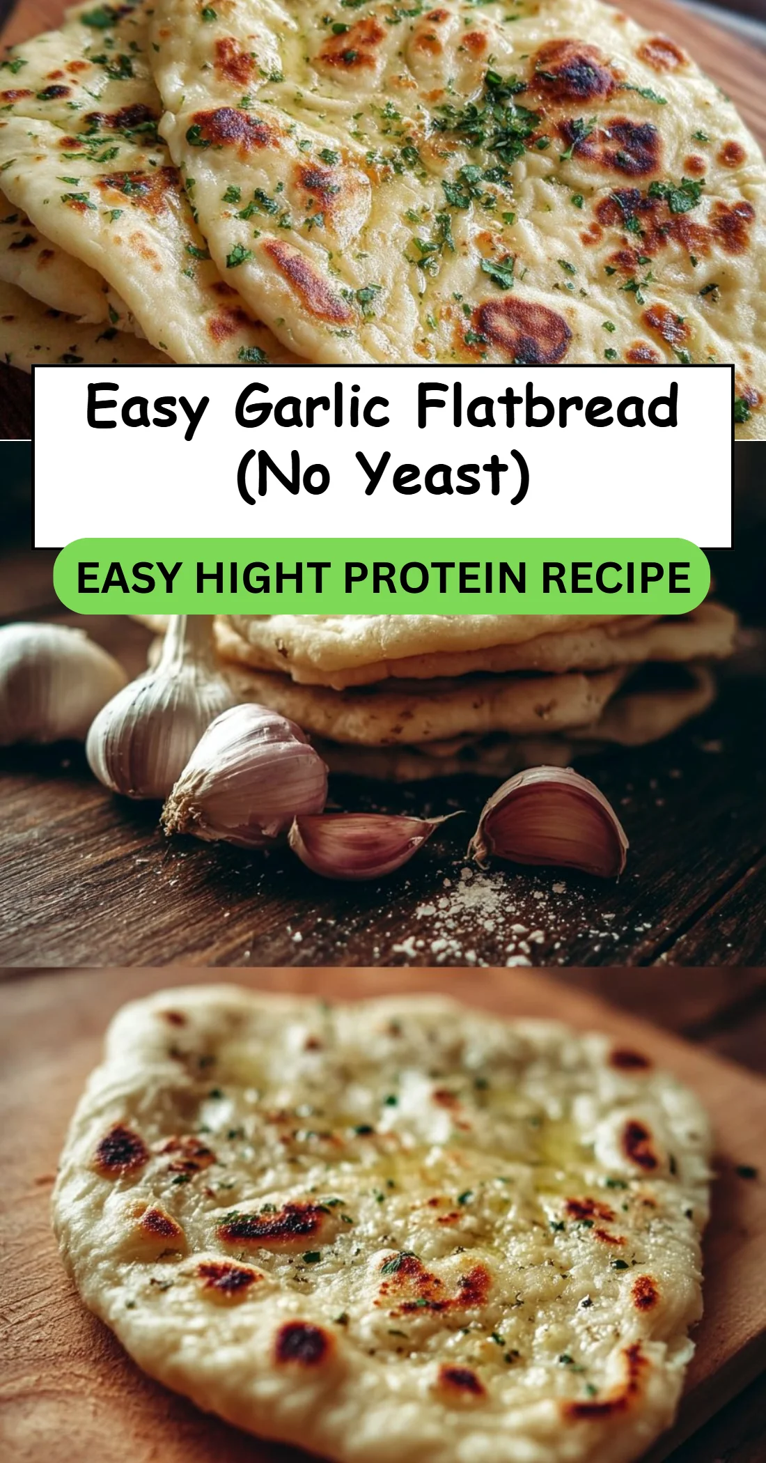 Easy Garlic Flatbread (No Yeast)