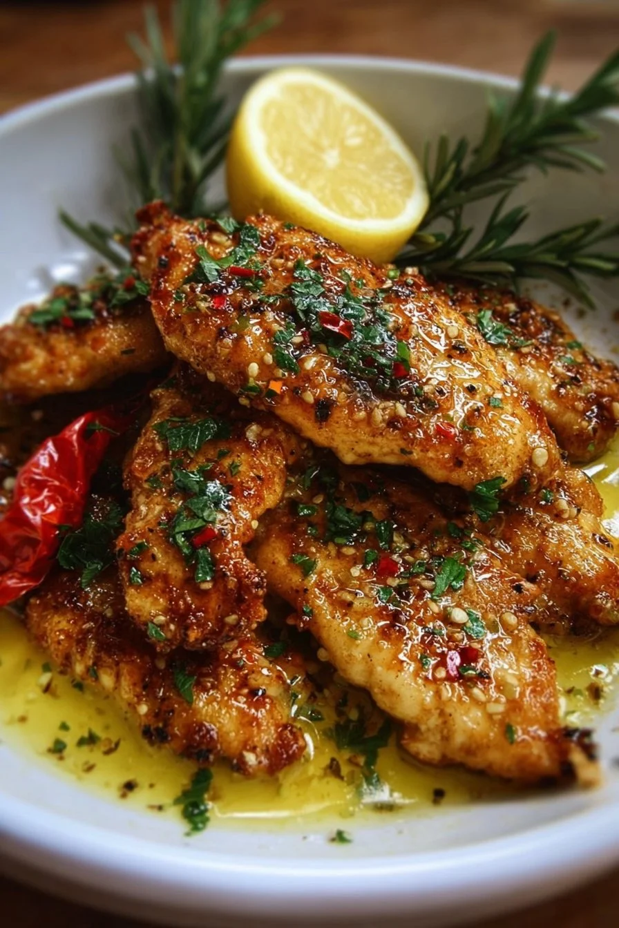 Flavorful Mediterranean Chicken Tenders marinated in herbs and spices