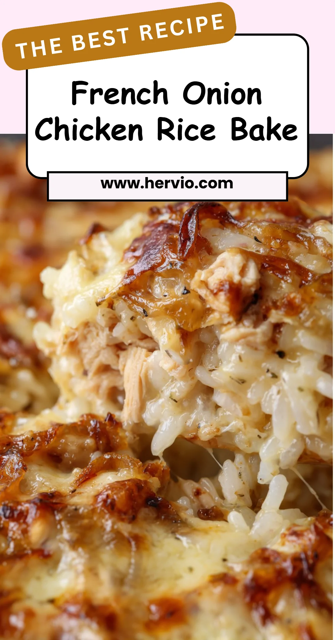 French Onion Chicken Rice Bake