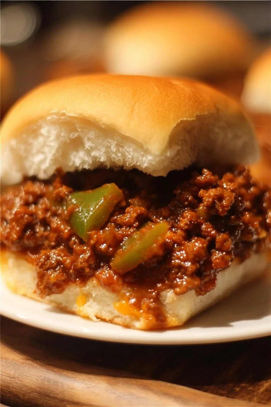 Gordon Ramsay's Philly Cheesesteak Sloppy Joes recipe topped with cheese and peppers