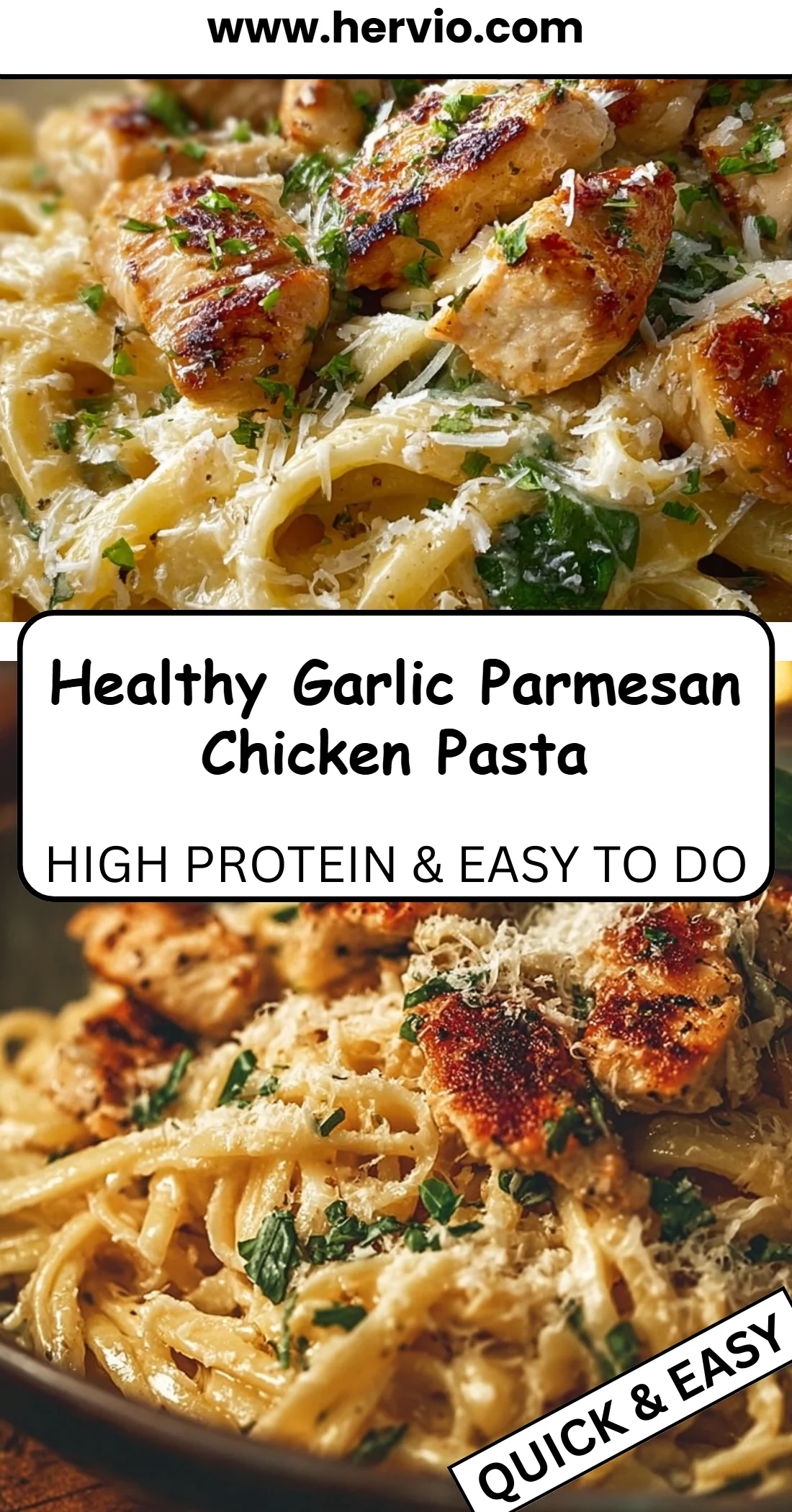 Healthy Garlic Parmesan Chicken Pasta