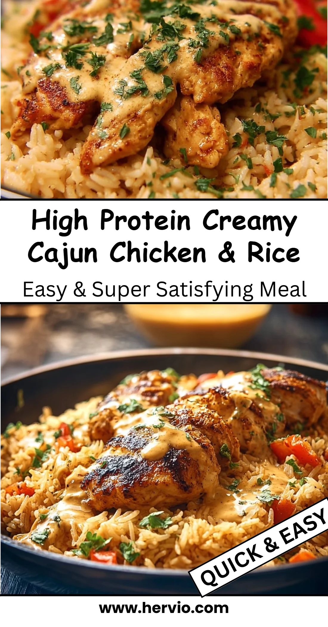High Protein Creamy Cajun Chicken & Rice