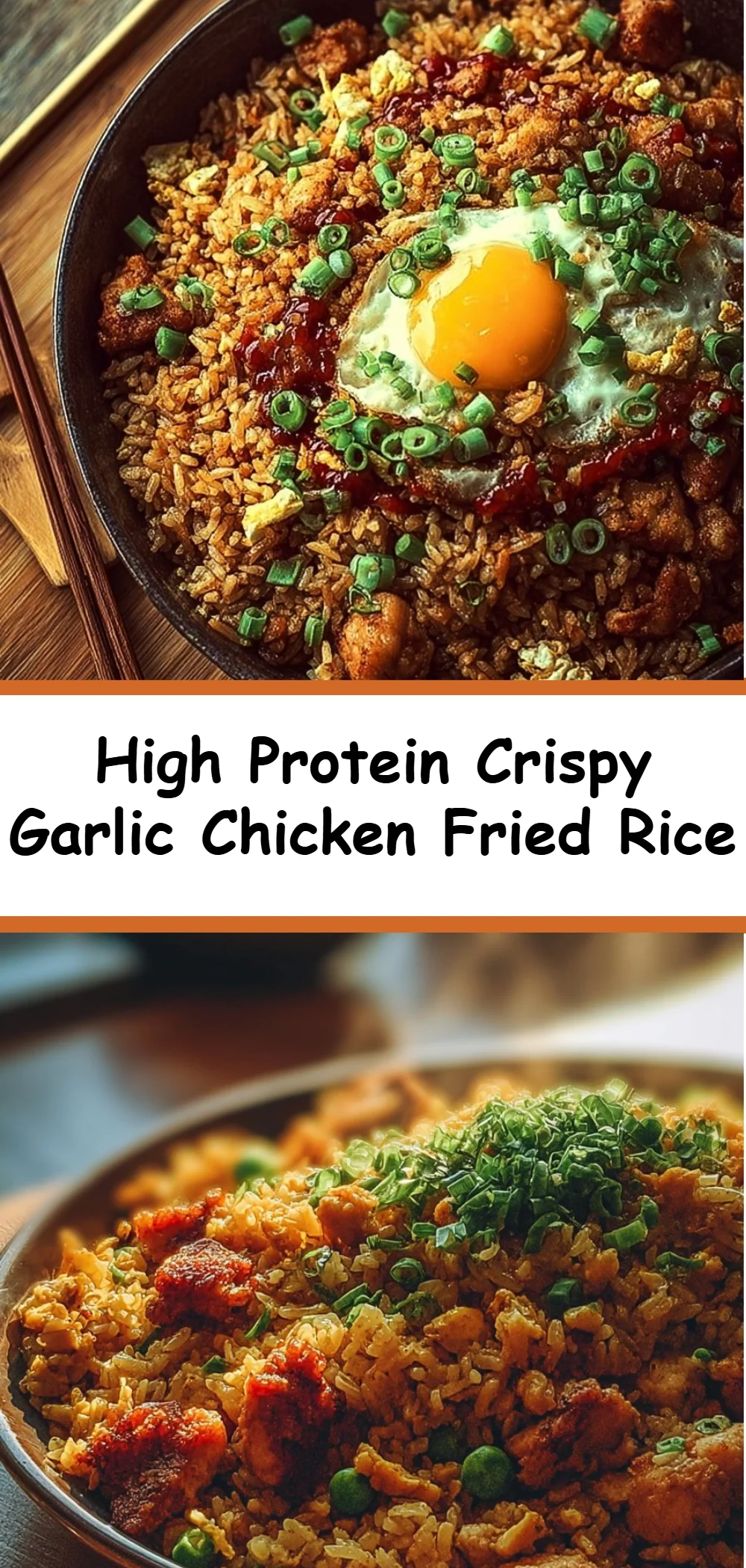 High Protein Crispy Garlic Chicken Fried Rice