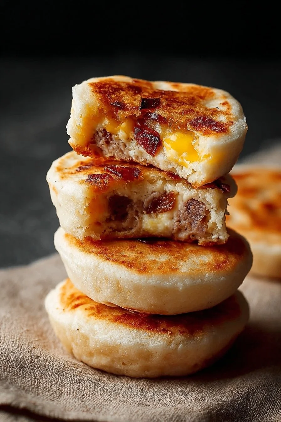 High Protein McGriddle Bites served on a plate, perfect for a healthy breakfast