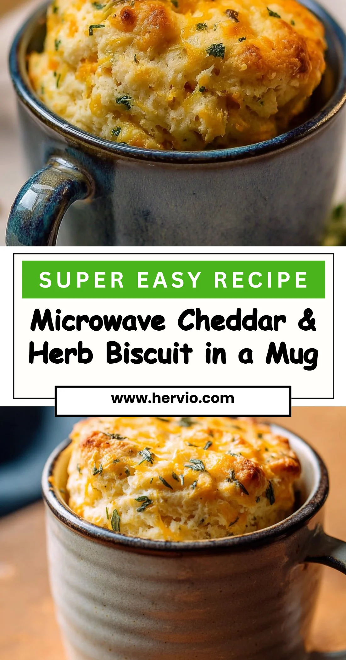 Microwave Cheddar & Herb Biscuit in a Mug