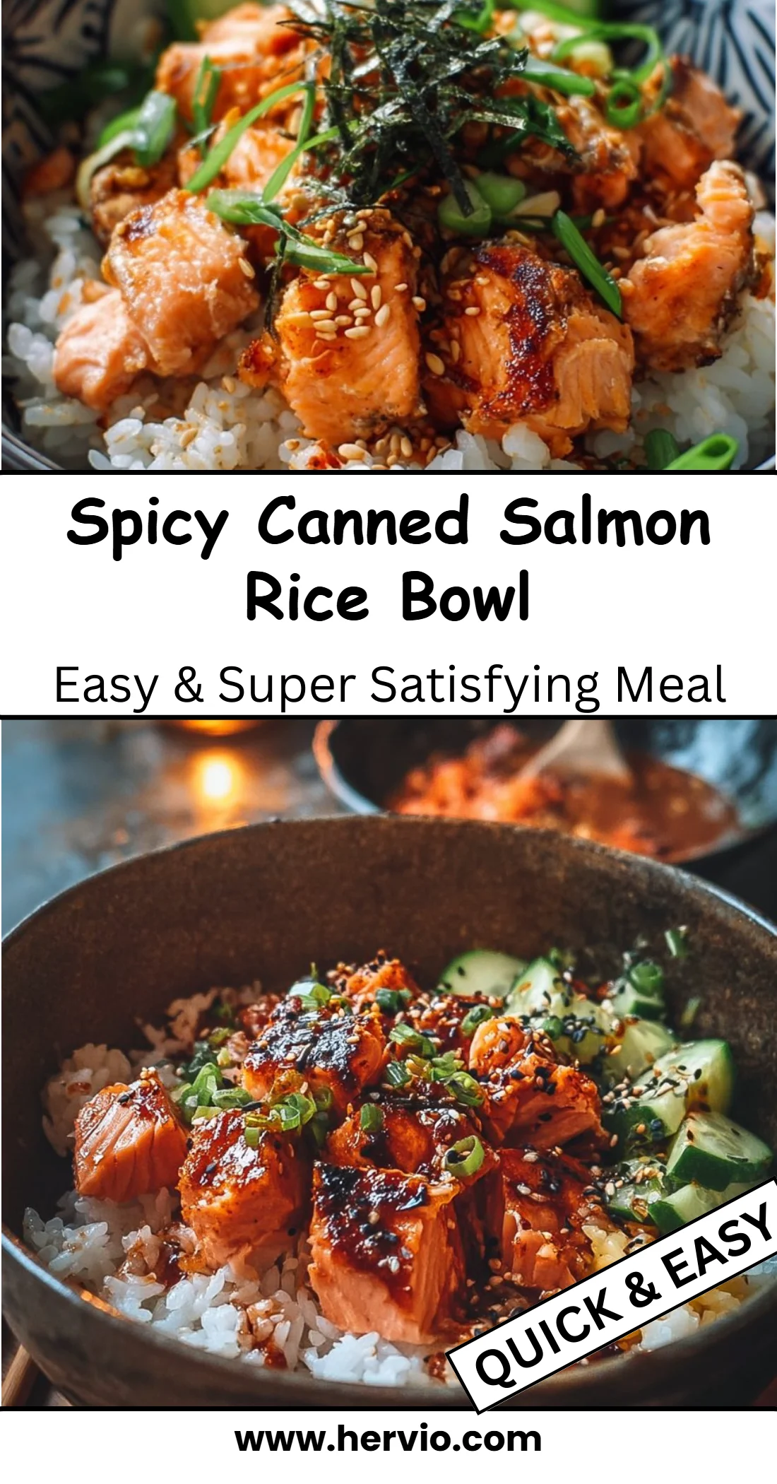 Spicy Canned Salmon Rice Bowl