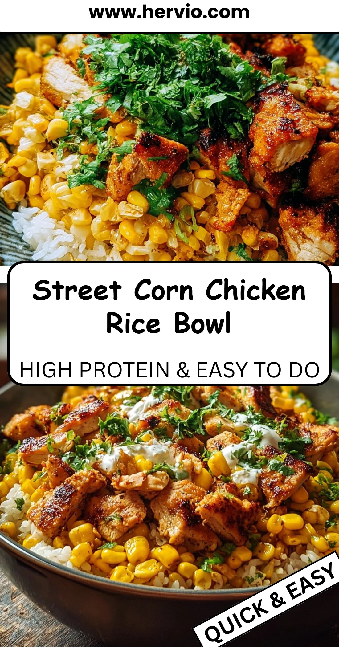 Street Corn Chicken Rice Bowl