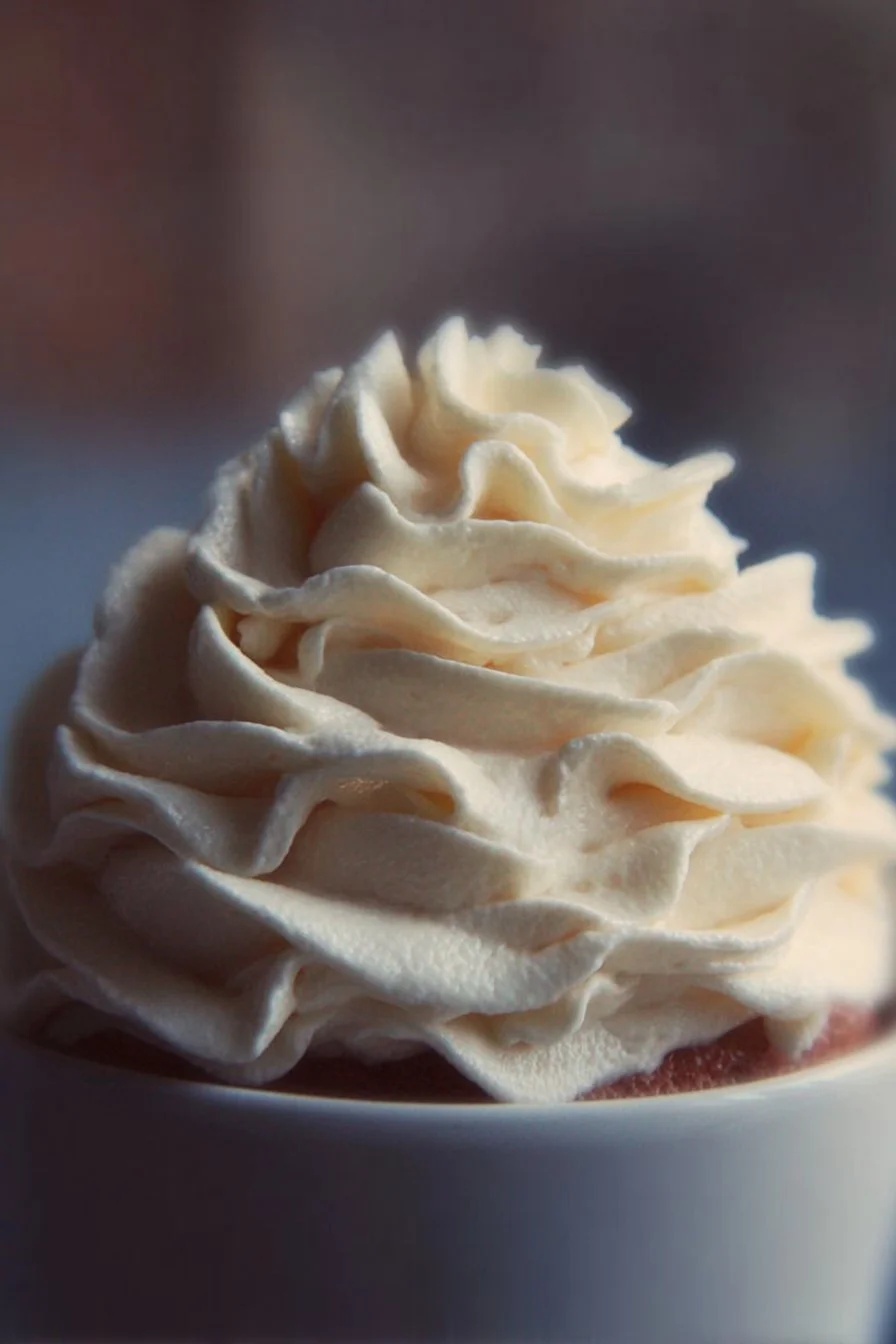 Delicious Vanilla Buttercream Frosting on a cake