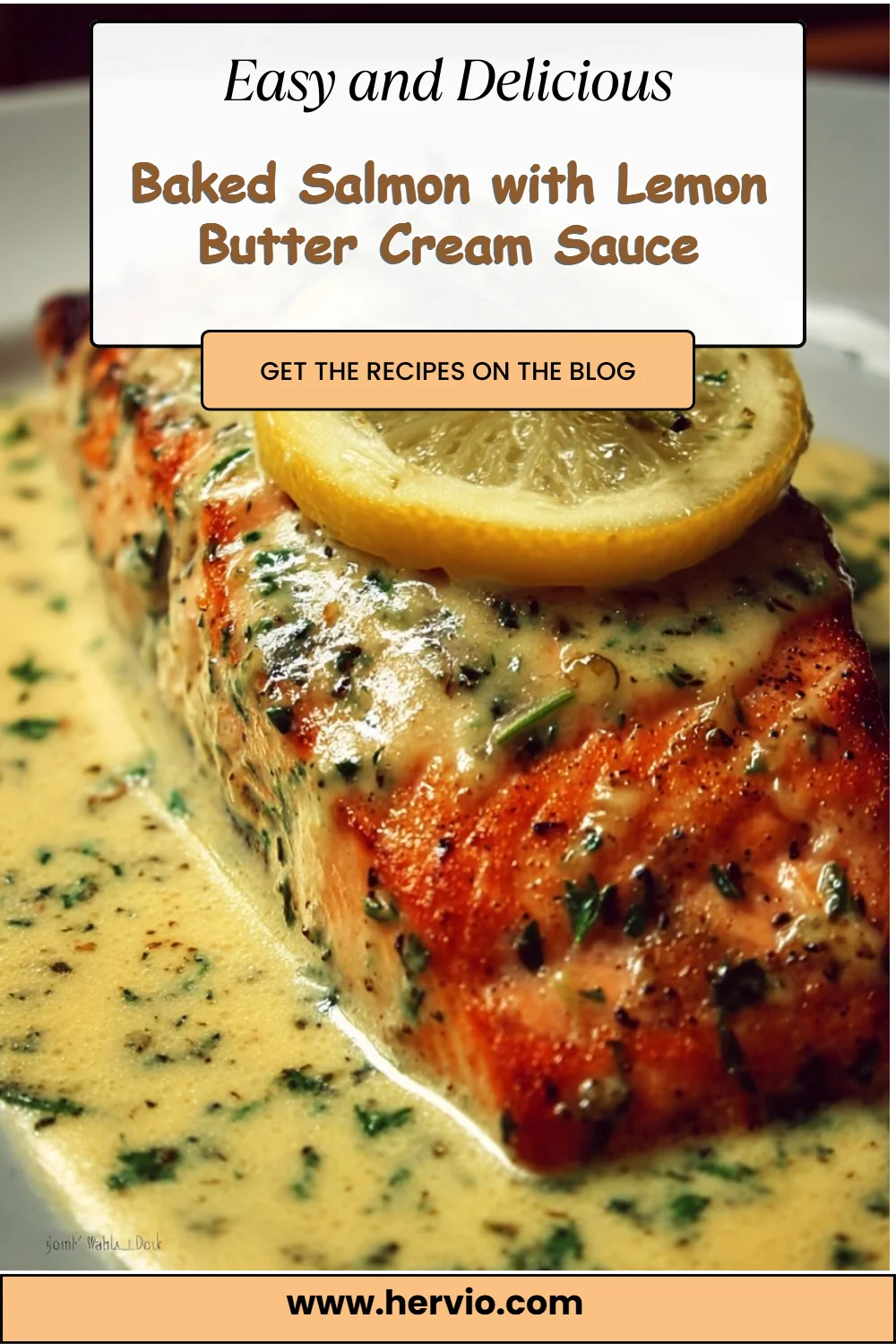Baked Salmon with Lemon Butter Cream Sauce