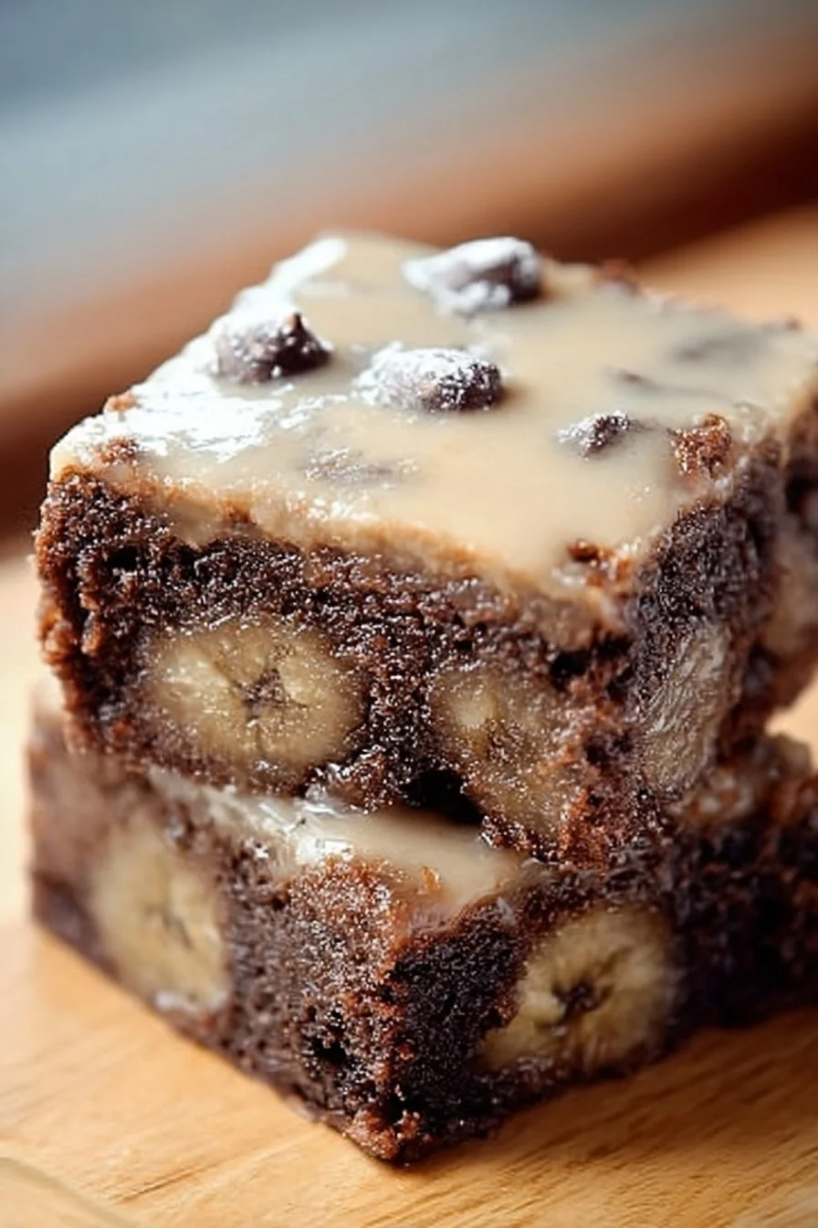 Banana Bread Brownies 2 Delicious banana bread brownies fresh out of the oven
