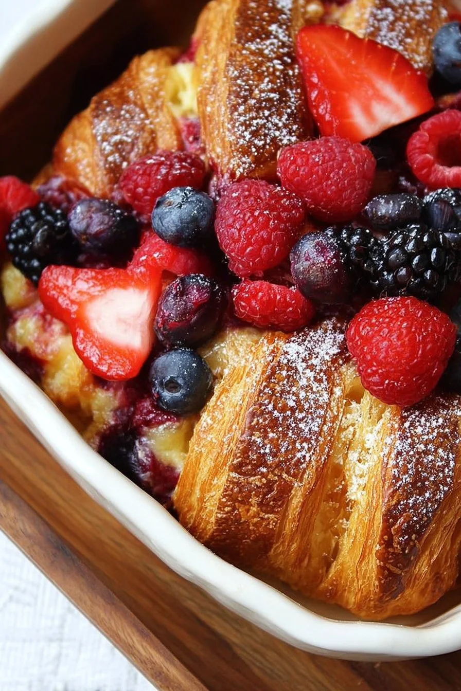 Berry Croissant Bake 2 Delicious Berry Croissant Bake with fresh berries and flaky pastry