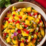 Fresh mango salsa with colorful ingredients ready for serving