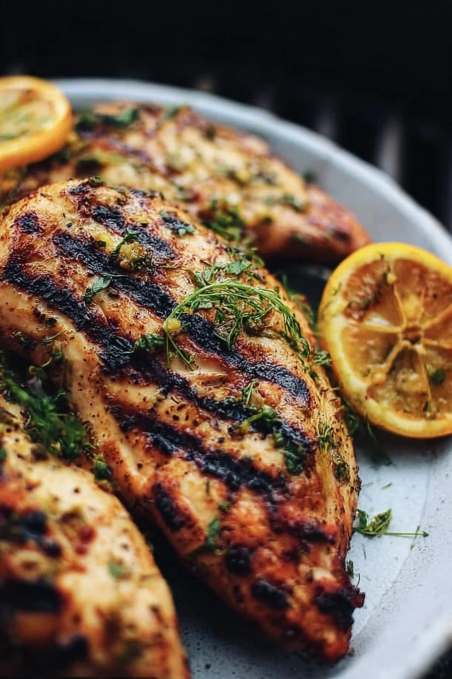 Citrus Dijon Grilled Chicken marinated and ready for grilling